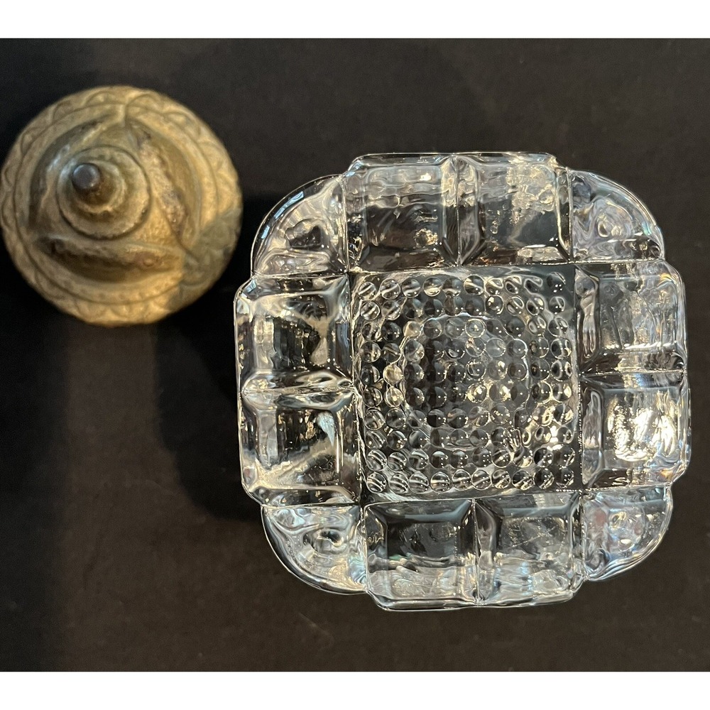 Antique Heavy Glass Inkwell -Late 1800's Part Of A Set? - Beautiful Accent Piece - Picture 4 of 6
